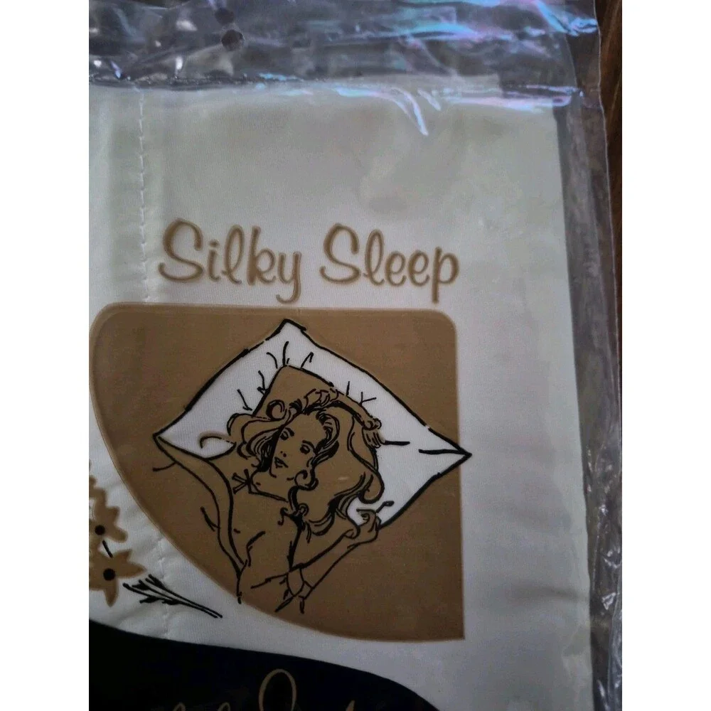 3 VTG Silky Sleep Bridal Satin Ivory Zippered Pillow Case Standard Size 21x28”